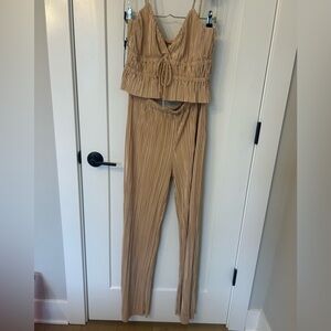 Gold Flowing Tank and Pant set